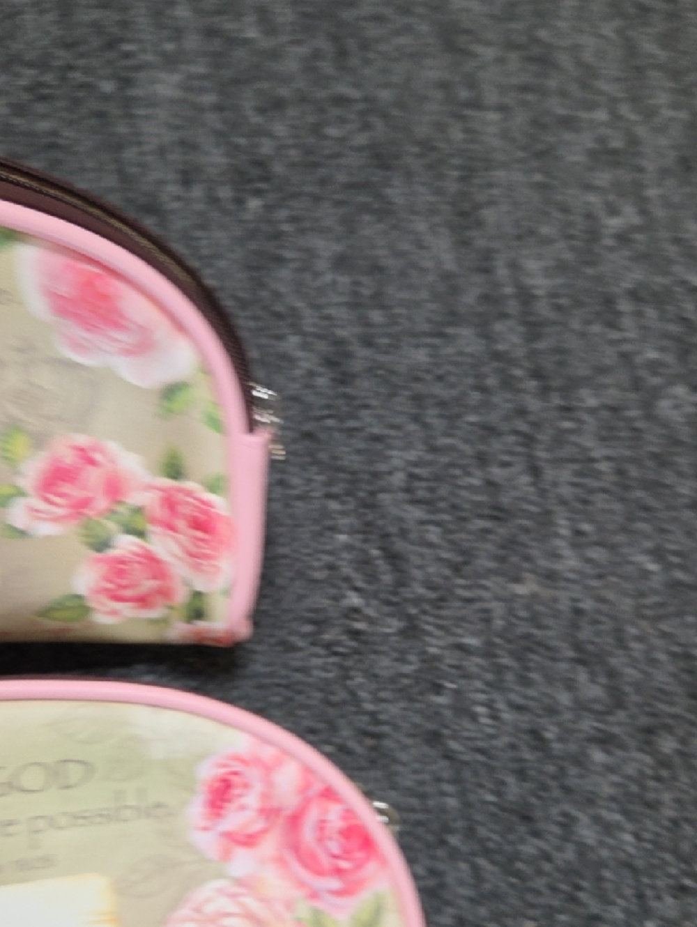 Floral Scripture Cosmetic Bag - Pink Roses - Picture 5 of 5